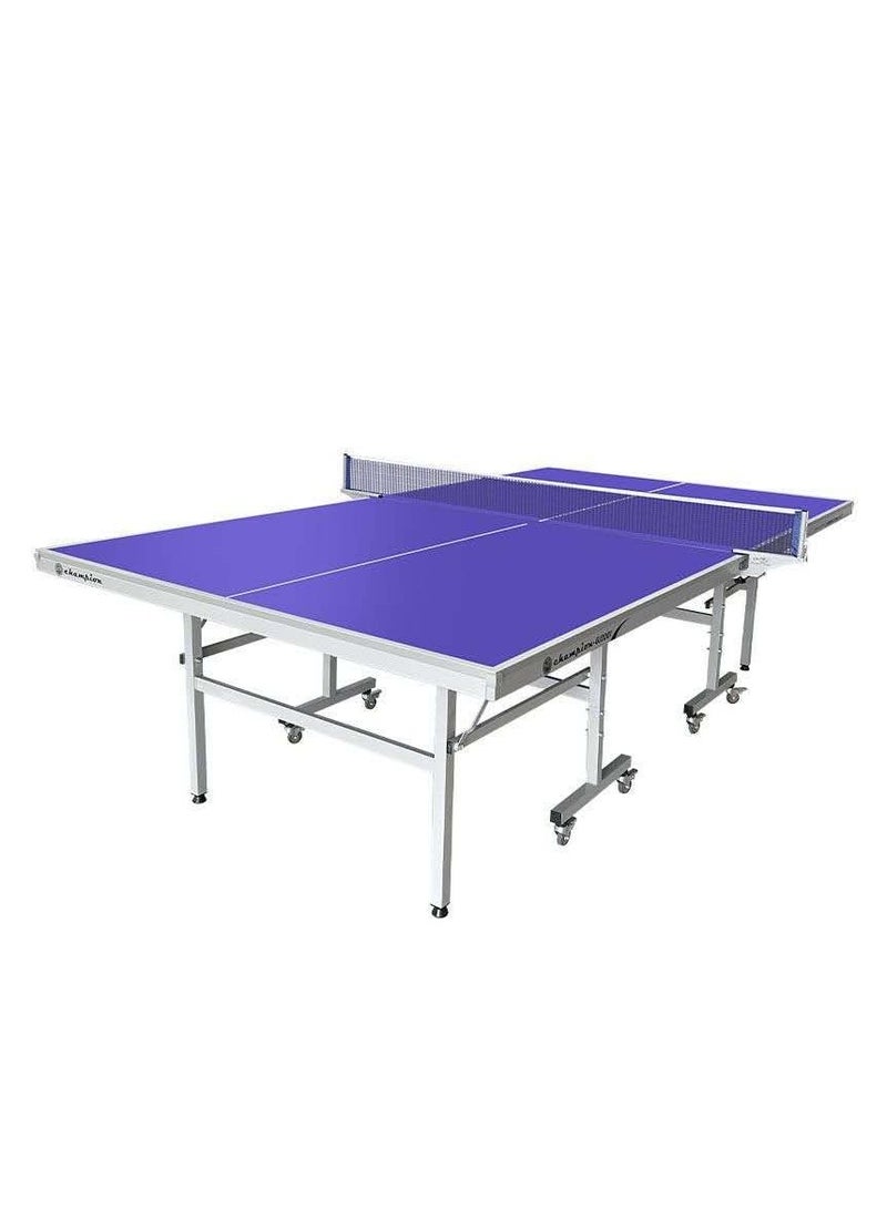 Double Fish GJ2001 18mm High Density Foldable Table Tennis Table with Wheels, Professional Competition & Home Training, Includes Net & Accessories - Image 1